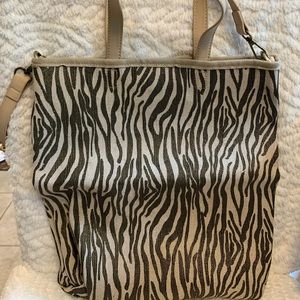 NWT Anthropologie zebra print purse. Appr 18”x14”